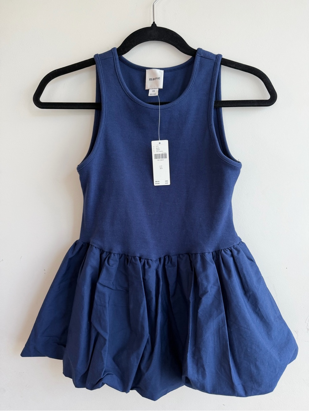 Maeve Navy Sleeveless Bubble top